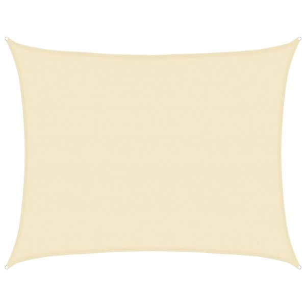 vidaXL Vela Parasole 160 g/m² Crema 6x8 m in HDPE