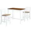 vidaXL Set Tavolo e Sedie da Bar 3 pz Legno Massello Marrone e Bianco