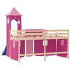 vidaXL Letto a Soppalco con Torre Bambini Rosa 80x200cm Massello Pino