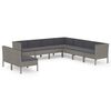 vidaXL Set Divani da Giardino 9 pz con Cuscini in Polyrattan Grigio