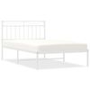 vidaXL Giroletto con Testiera Metallo Bianco 107x203 cm