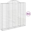 vidaXL Cesti Gabbioni ad Arco 11 pz 200x50x180/200 cm Ferro Zincato