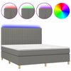 vidaXL Letto a Molle Materasso e LED Grigio Scuro 160x200cm in Tessuto