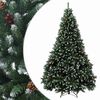 vidaXL Albero di Natale Artificiale con Rami Pieghevoli 210 cm acciaio