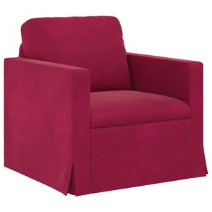vidaXL Divano Rosso Vino 78 x 78 x 80 cm Velluto