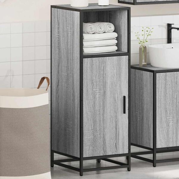 vidaXL Armadietto Bagno Grigio Sonoma 35x37,5x100 cm Legno Multistrato