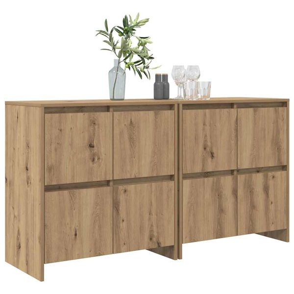vidaXL Sideboards 2 pcs rovere artigianale 70 x 41 x 75 cm