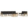 vidaXL Set di divani da esterno 7 pz Bianco e Nero