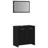vidaXL Mobile da Bagno con Specchio Rovere Nero in Legno Multistrato