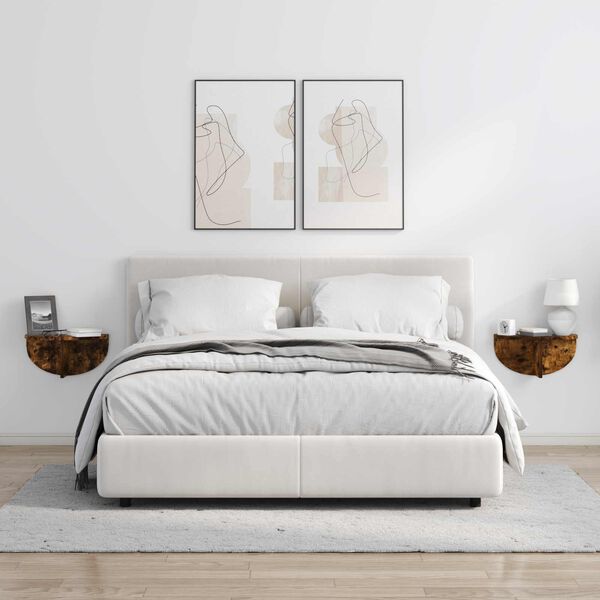 vidaXL Scaffale da parete Rovere fum&eacute; 38 x 19 x 19 cm