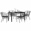 vidaXL Set da Pranzo per Giardino 5 pcs Nero polyrattan