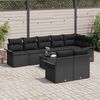 vidaXL Set Divano da Giardino con cuscino 9 pcs Nero Poly Rattan