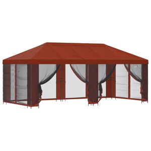 vidaXL Gazebo da giardino con pareti laterali 6 x 3 m Terracotta