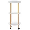 vidaXL Carrello 3 Ripiani Bianco 38x38x82 cm Legno Multistrato e Pino