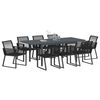 vidaXL Set da Pranzo per Giardino 9 pcs Nero polyrattan