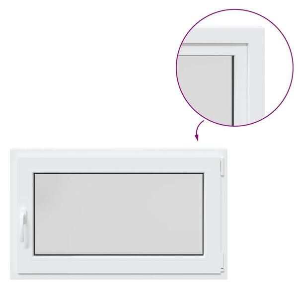 vidaXL Finestra da cantina "RISOR" 100x60 cm anta ribalta DIN destra bianca