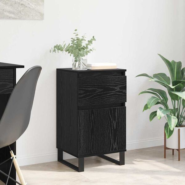vidaXL Credenza Rovere nero 35 x 40 x 70 cm Legno multistrato