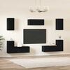 vidaXL Set mobile TV 7 pcs Rovere Nero Legno multistrato