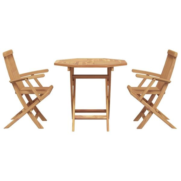 vidaXL Set da Pranzo per Giardino 3 pcs Marrone