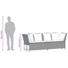 vidaXL Divano da Giardino con Cuscini in Polyrattan Beige