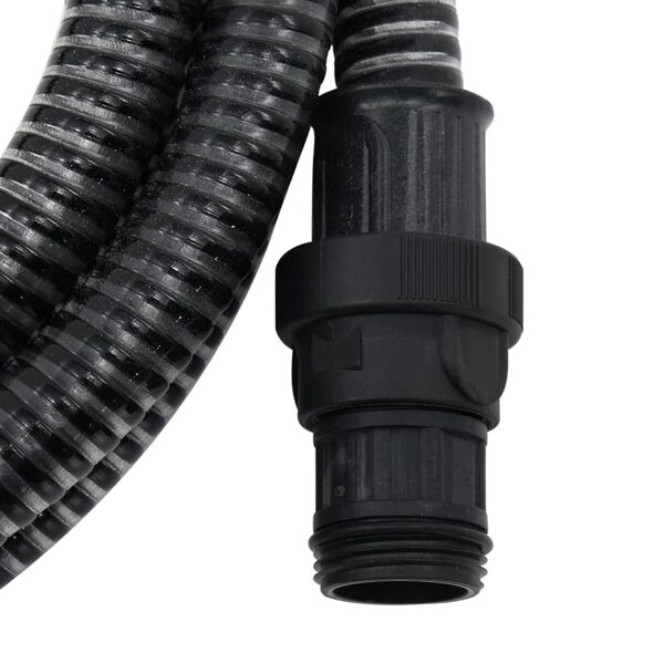 vidaXL Tubo di Aspirazione con Raccordi in Ottone Nero 1" 7 m in PVC