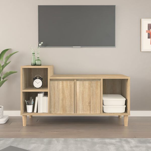 vidaXL Mobile per TV Rovere Sonoma 100x35x55 cm Legno Multistrato