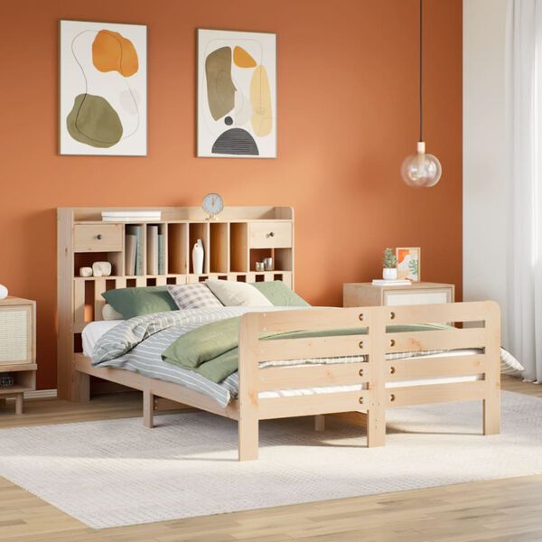 vidaXL Letto Libreria senza Materasso 160x200 cm in Legno di Pino
