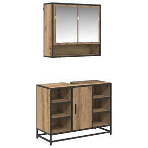 vidaXL Set di mobili per il bagno 2 pz Rovere artigianale