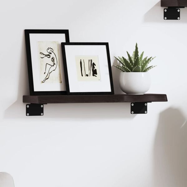 vidaXL Ripiano Muro Marrone Scuro 40x10x2 cm Massello Rovere Trattato
