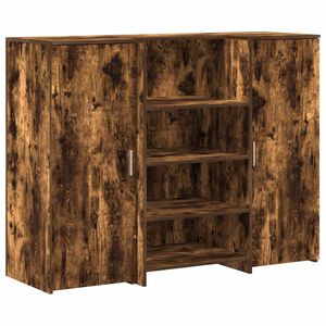 vidaXL Banco Reception Rovere Fumo 135x50x103,5cm in Legno Multistrato