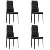 vidaXL Sedie da Pranzo 4 pz Nere in Similpelle