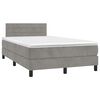 vidaXL Letto a Molle con Materasso e LED Grigio Chiaro 120x190 cm Velluto
