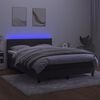 vidaXL Letto a Molle con Materasso e LED Grigio Scuro 140x190 cm