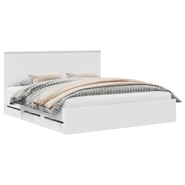 vidaXL Struttura del letto Bianco 200 x 200 cm Legno Ingegnerizzato