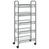vidaXL Carrello da Cucina con 5 Ripiani Grigio 46x26x105 cm in Ferro