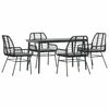 vidaXL Set da Pranzo da Giardino con Cuscini 5 pz Polyrattan Vetro