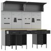 vidaXL Set di mobili da lavoro con cassetto con blocco 10 pcs Nero