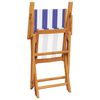 vidaXL Set Pranzo Giardino 7pz Blu e Bianco Tessuto e Legno Massello