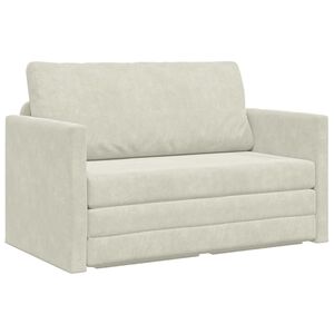 vidaXL Divano letto Crema 124 x 71 x 78 cm Velluto