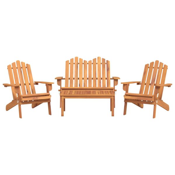 vidaXL Set Salotto da Giardino Adirondack 4pz Legno Massello di Acacia