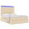 vidaXL Letto con contenitore e LED Crema 140 x 190 cm Poliestere