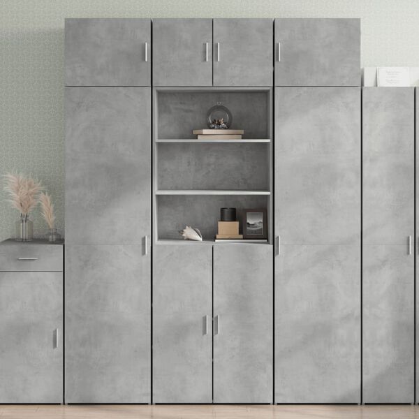 vidaXL Credenza Grigio Cemento 70x42,5x185 cm in Legno Multistrato