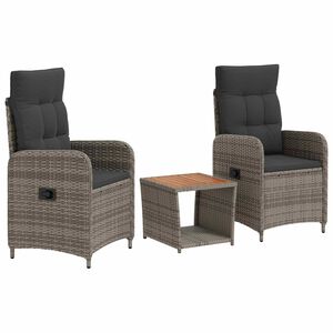 vidaXL Set Lounge da Giardino 3 pz Grigio chiaro e grigio scuro