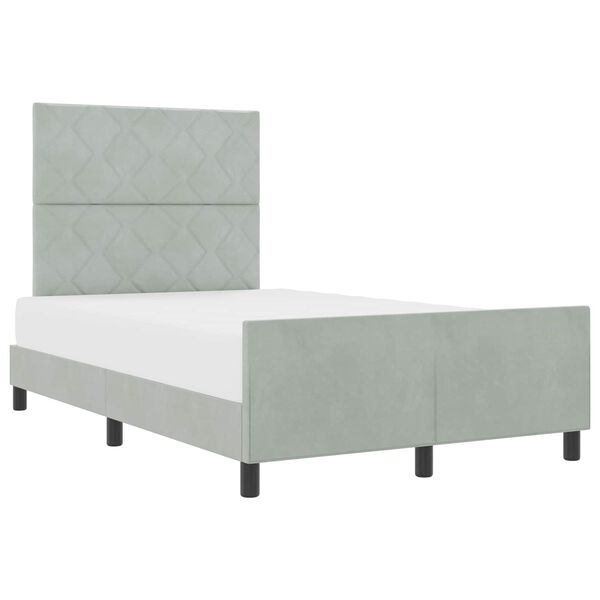 vidaXL Letto a molle con testiera Grigio chiaro 120 x 200 cm Velluto