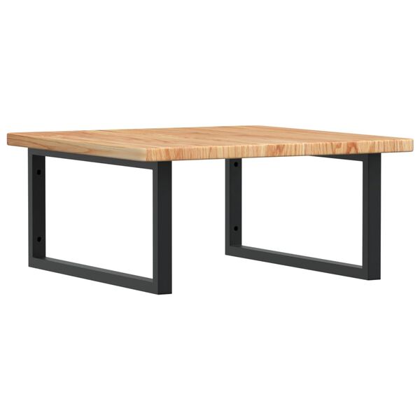 vidaXL Ripiano a Parete per Lavabo in Acciaio e Massello di Rovere