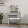 vidaXL Set Tavolo da Toeletta Grigio Cemento con LED Legno Multistrato