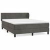 vidaXL Giroletto a Molle con Materasso Grigio Scuro 140x200 cm Velluto
