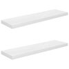 vidaXL Scaffali a Parete 2 pz Bianco Lucido 90x23,5x3,8 cm in MDF