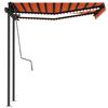 vidaXL Tenda Automatica Sensore Vento LED 3,5x2,5m Arancio Marrone
