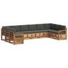 vidaXL Set di divani da esterno 10 pz Naturale e Antracite